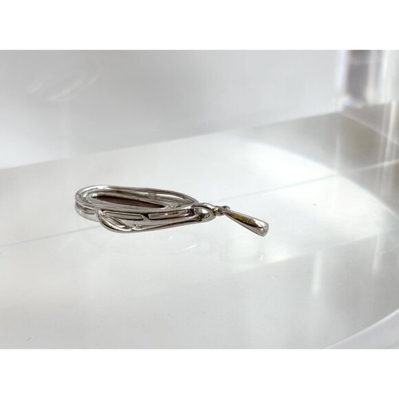 RARE Australian Opal Oval Crossover Swirly Sterling Silver 925 Vintage Pendant - Picture 3 of 9